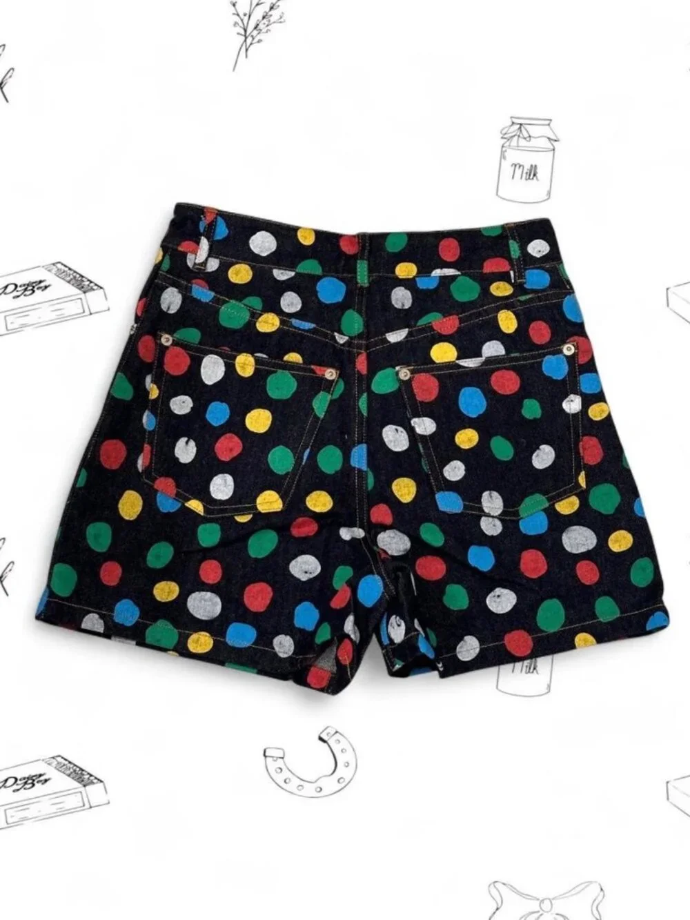 LV x Yayoi Kusama Multicolor Polka Dot Denim Shorts